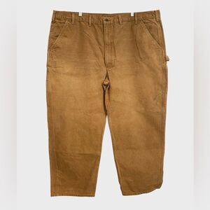 Carhartt B11 BRN Tan Canvas Original Dungaree Fit Carpenter Pants Size 48X30